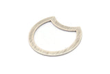 Silver Moon Blank, 6 Textured Antique Silver Plated Brass Moon Stamping Blanks, Connectors (35x28x0.80mm) M121