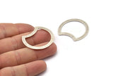 Silver Moon Blank, 6 Textured Antique Silver Plated Brass Moon Stamping Blanks, Connectors (35x28x0.80mm) M121