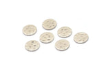 Silver Round Tag, 50 Hammered Antique Silver Plated Brass Round Stamping Blanks, Findings (8x0.80mm) M01493