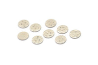 Silver Round Tag, 50 Hammered Antique Silver Plated Brass Round Stamping Blanks, Findings (8x0.80mm) M01493
