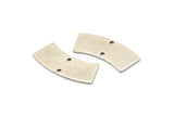 Silver Rectangle Circle, 6 Antique Silver Plated Brass Rectangle Connectors With 2 Holes, Stamping Blanks (28x10x0.80mm) M082