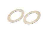 Retro Circle Connector, 6 Antique Silver Plated Brass Oval Blank (32x23mm)  D0205