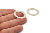 Retro Circle Connector, 6 Antique Silver Plated Brass Oval Blank (32x23mm)  D0205