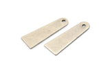 Silver Blank, 6 Antique Silver Plated Brass Stamping Tags With 1 Hole (10x28mm) D0263 / N0683