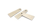 Silver Blank, 6 Antique Silver Plated Brass Stamping Tags With 1 Hole (10x28mm) D0263 / N0683