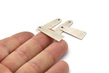 Silver Blank, 6 Antique Silver Plated Brass Stamping Tags With 1 Hole (10x28mm) D0263 / N0683