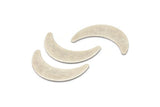Silver Moon Blank, 8 Antique Silver Plated Brass Crescent Moon Blanks Without Holes (28x8x0.65mm) D949