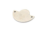 Semi Circle Charm, 4 Antique Silver Plated Brass Semi Circle Blanks With 2 Holes, Geometric Pendant (24x17.5x0.8mm) U102
