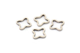 Silver Geometric Connectors, 50 Antique Silver Plated Brass Windrose Findings (10x1mm) BS 2178