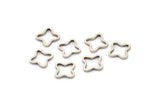 Silver Geometric Connectors, 50 Antique Silver Plated Brass Windrose Findings (10x1mm) BS 2178
