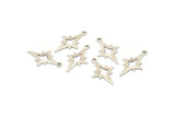 Silver North Star Charm, 50 Antique Silver Plated Brass Pole Star Charms With 1 Loop (21x12mm) E376