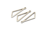 Silver Triangle Charm, 10 Antique Silver Plated Brass Triangle Charms with 1 Loop (27x9x1mm) BS 2185