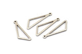 Silver Triangle Charm, 10 Antique Silver Plated Brass Triangle Charms with 1 Loop (27x9x1mm) BS 2185