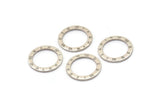 Silver Circle Connector, 8 Antique Silver Plated Brass Circle Connectors With Roman Numerals (16x1mm) BS 2176
