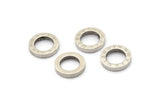 Silver Circle Connector, 6 Antique Silver Plated Brass Circle Connectors with Roman Numerals (12x2mm) BS 2177
