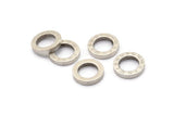 Silver Circle Connector, 6 Antique Silver Plated Brass Circle Connectors with Roman Numerals (12x2mm) BS 2177