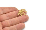 Brass Leaf Charm, 10 Raw Brass Leaf Charms With 1 Loop, Charm Pendants (27x0.60mm) SMP1152