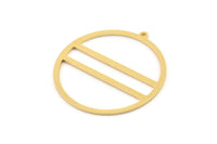 Gold Circle Charm, 2 Gold Plated Brass Circle Charms With 1 Loop, Charm Pendants (42x40x1mm) A3062