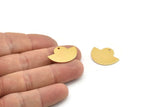 Semi Circle Charm, 2 Gold Plated Brass Semi Circle Blanks With 1 Hole, Geometric Pendant (24x17.5x0.8mm) U104