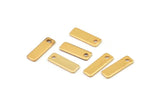Gold Rectangle Charm, 10 Gold Plated Brass Rectangle Stamping Blanks with 1 Hole (15x5x0.80mm) U023