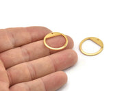Gold Round Charm, 4 Gold Plated Brass Round Charms With 1 Hole, Pendants, Earrings, Findings (21x0.80mm) M03411