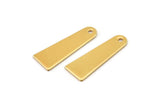 Gold Charm, 2 Gold Plated Brass Rectangle Charms With 1 Hole (10x28mm) D0263 / N0683