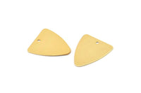 Gold Triangle Charm, 6 Gold Plated Brass Triangle Charms With 1 Holes (18x16mm) n0676