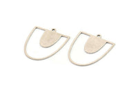 Silver D Shaped Charm, 8 Antique Silver Plated Brass D Shaped Charms With 1 Loop, Earrings, Findings (24x21x0.60mm) A4493