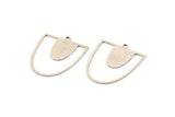 Silver D Shaped Charm, 8 Antique Silver Plated Brass D Shaped Charms With 1 Loop, Earrings, Findings (24x21x0.60mm) A4493