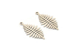 Silver Leaf Charm, 12 Antique Silver Plated Brass Acacia Leaf Charms With 1 Loop, Findings (27x13x0.60mm) A4779