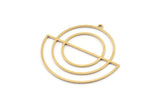 Brass Circle Charm, 2 Raw Brass Semi Circle Charm With 1 Loop, Charm Pendants (37x34.5x0.80mm) SMP1218 A6880