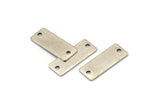 Silver Rectangle Bar, 6 Antique Silver Plated Brass Rectangle Stamping Blanks with 2 Holes, Necklace Pendants (20x8x0.80mm) A0813