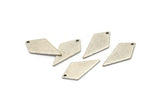 Silver Diamond Charm, 12 Antique Silver Plated Brass Rhombus Stamping Blanks With 1 Hole, Earrings, Findings (20x10x0.80mm) D854