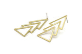 Brass Triangle Earring, 4 Raw Brass Triangle Stud Earrings (46x21x1mm) E034 A2848