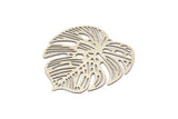 Silver Leaf Charm, 4 Antique Silver Plated Brass Leaf Charms With 1 Hole, Earrings (32mm) D0661