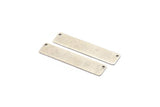Silver Rectangle Bar, 4 Antique Silver Plated Brass Rectangle Stamping Blanks With 2 Holes , Necklace Pendants (50x10x0.80mm) D0294