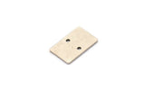 Silver Rectangle Charm, 8 Antique Silver Plated Brass Rectangle Shaped With 2 Hole Charms, Connectors (15x10x0.80mm) A3033
