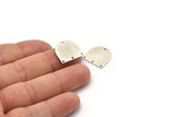 D Shaped Charm, 8 Antique Silver Plated Brass D Shaped Connectors With 4 Holes, Earrings, Findings (16x17x0.60mm) D907
