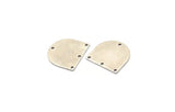 D Shaped Charm, 8 Antique Silver Plated Brass D Shaped Connectors With 4 Holes, Earrings, Findings (16x17x0.60mm) D907