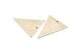 Silver Triangle Pendant, 2 Antique Silver Plated Brass Triangle Charms With 1 Hole, Earrings, Findings (32x27x1mm) D0675