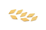 Gold Diamond Charm, 10 Gold Plated Brass Diamond Charms With 1 Hole (13x6x1mm) A3807