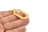 Gold Charm, Gold Plated Brass, Gold Pendants, Charm Pendants, Gold U Shaped Charms With 1 Hole (43x22x0.80mm) A5651 H0200