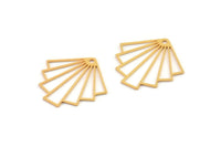 Gold Diamond Charm, 10 Gold Plated Brass Diamond Shaped Charms With 1 Loop, Pendant Findings (23x21x0.60mm) A4993 H0835