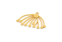 Gold Dandelion Charm, 8 Gold Plated Brass Taraxacum Charms With 1 Loop (24x16x0.60mm) A3160 H0578