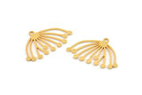 Gold Dandelion Charm, 8 Gold Plated Brass Taraxacum Charms With 1 Loop (24x16x0.60mm) A3160 H0578