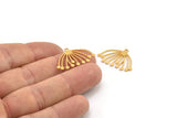 Gold Dandelion Charm, 8 Gold Plated Brass Taraxacum Charms With 1 Loop (24x16x0.60mm) A3160 H0578