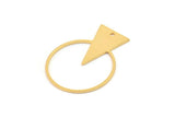 Gold Round Charm, 2 Gold Plated Brass Triangle Charms With 1 Hole, Findings (34x27x0.80mm) A5657 H0840