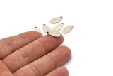Silver Drop Charm, 12 Antique Silver Plated Brass Drop Charms With 1 Hole, Findings (14x7x1mm) D839