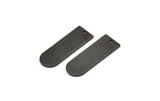 D Shape Blank, 6 Oxidized Black Plated Brass D Shape Blanks With 1 Hole, Charms, Pendants (26x10x1mm) D0590