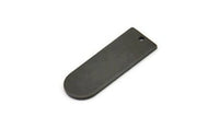 D Shape Blank, 6 Oxidized Black Plated Brass D Shape Blanks With 1 Hole, Charms, Pendants (26x10x1mm) D0590